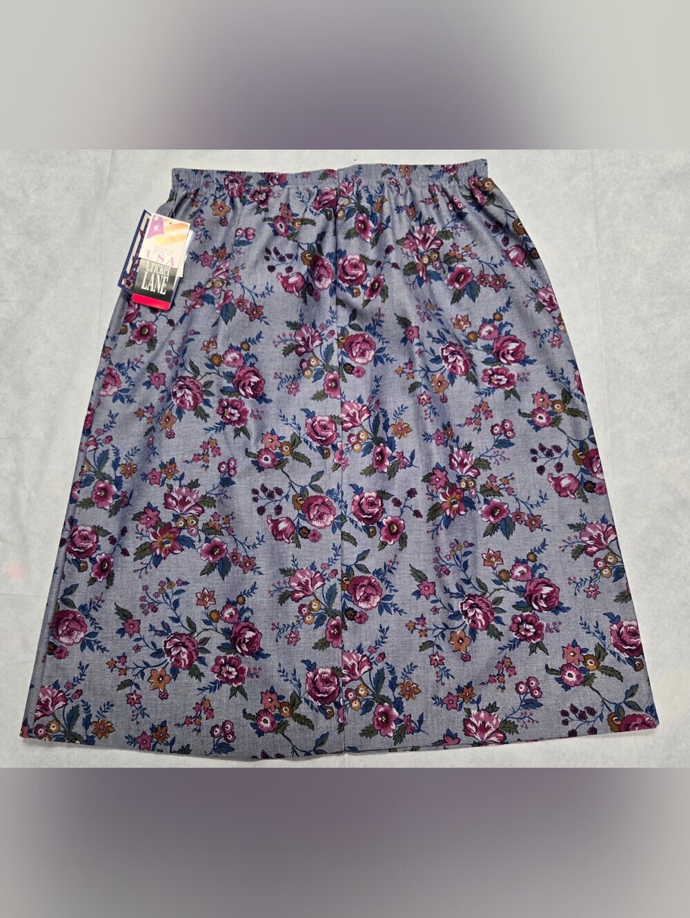 Cricket Lane 20W Vintage A Line Skirt Country Rose Full Elastic Waist Pockets - Picture 3 of 8